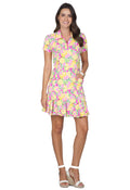 Calista Print Short Sleeve Godet Dress – 69652